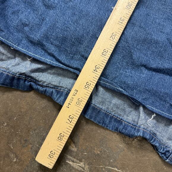 Vintage Lee Denim Overall Jumper Dress Womens Workwear 2X Raw Hem 100% Cotton - Picture 9 of 10